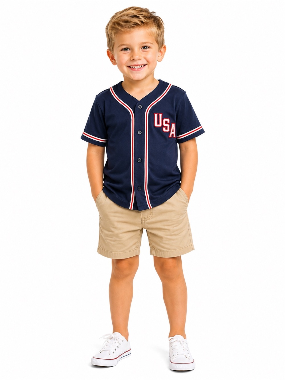 Carter's Navy and Red  USA Polo Shirt